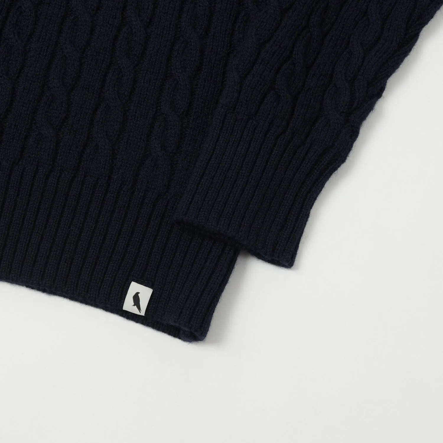 Peregrine Cable Zip Neck Jumper - Navy