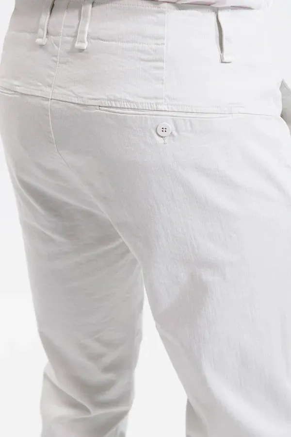 Regular-fit chino trousers in stretch cotton - Ice