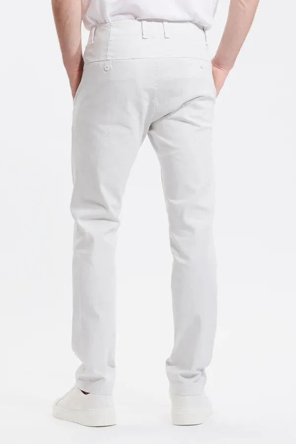 Regular-fit chino trousers in stretch cotton - Ice