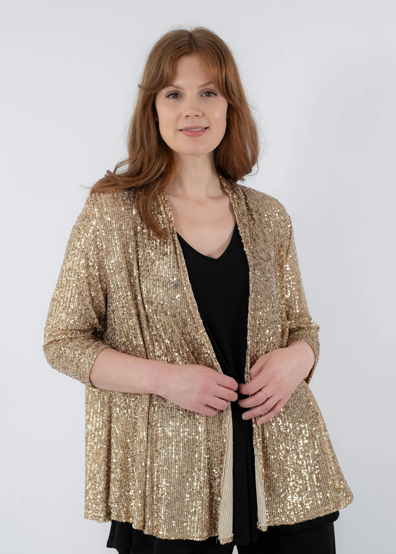 Sally Sequin Jacket in Gold