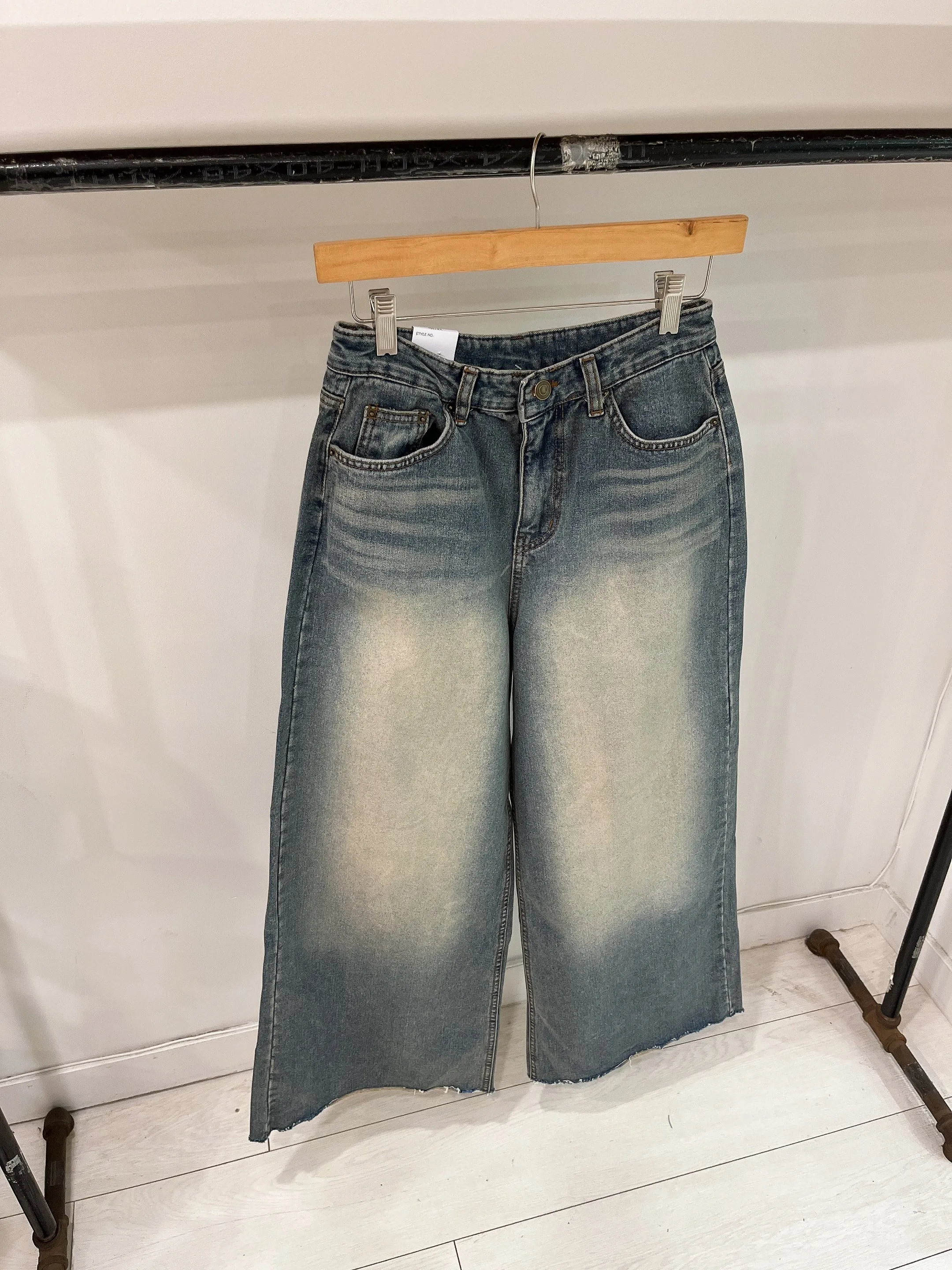 SLICK Acid washed flare jeans