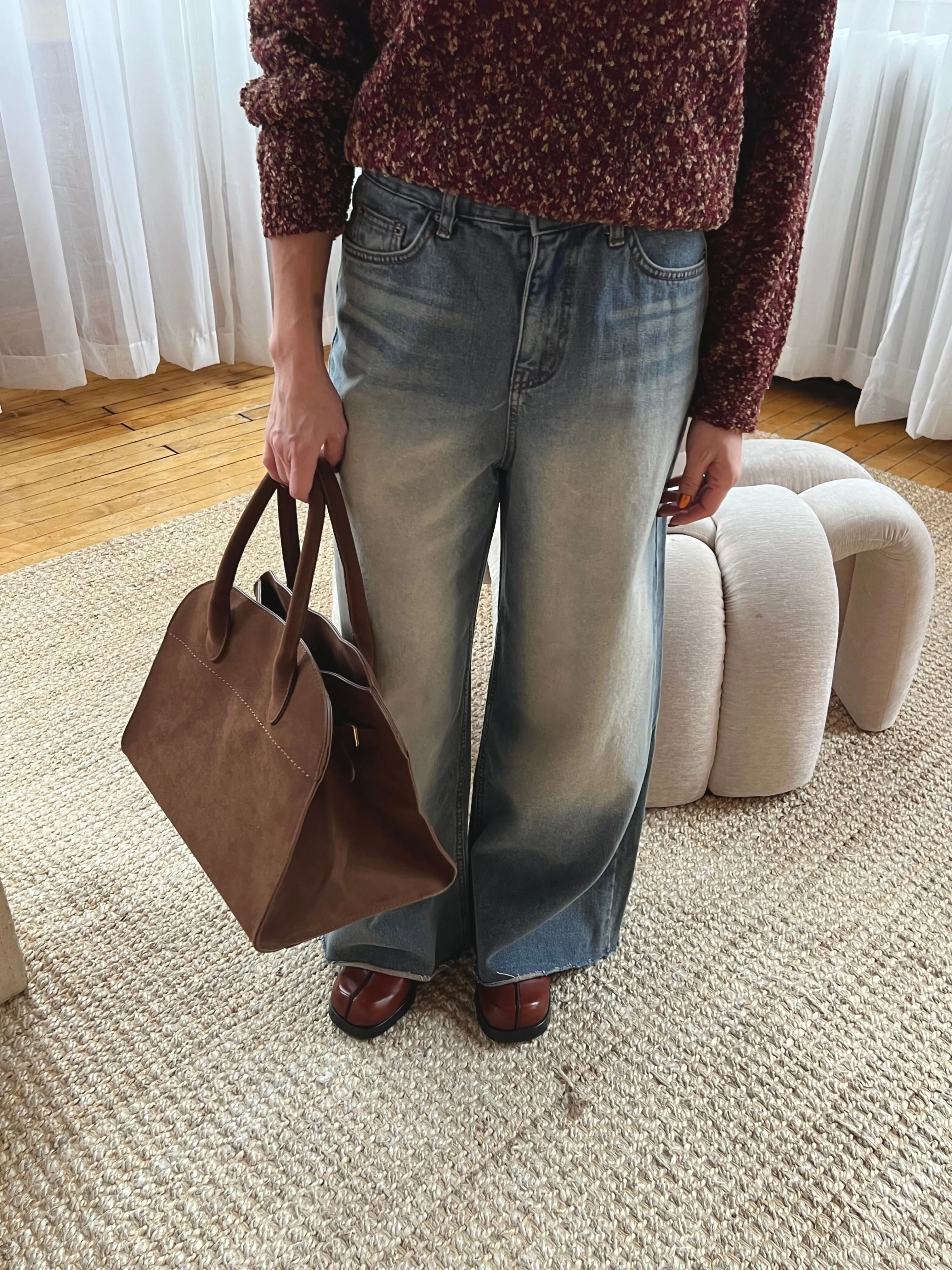 SLICK Acid washed flare jeans