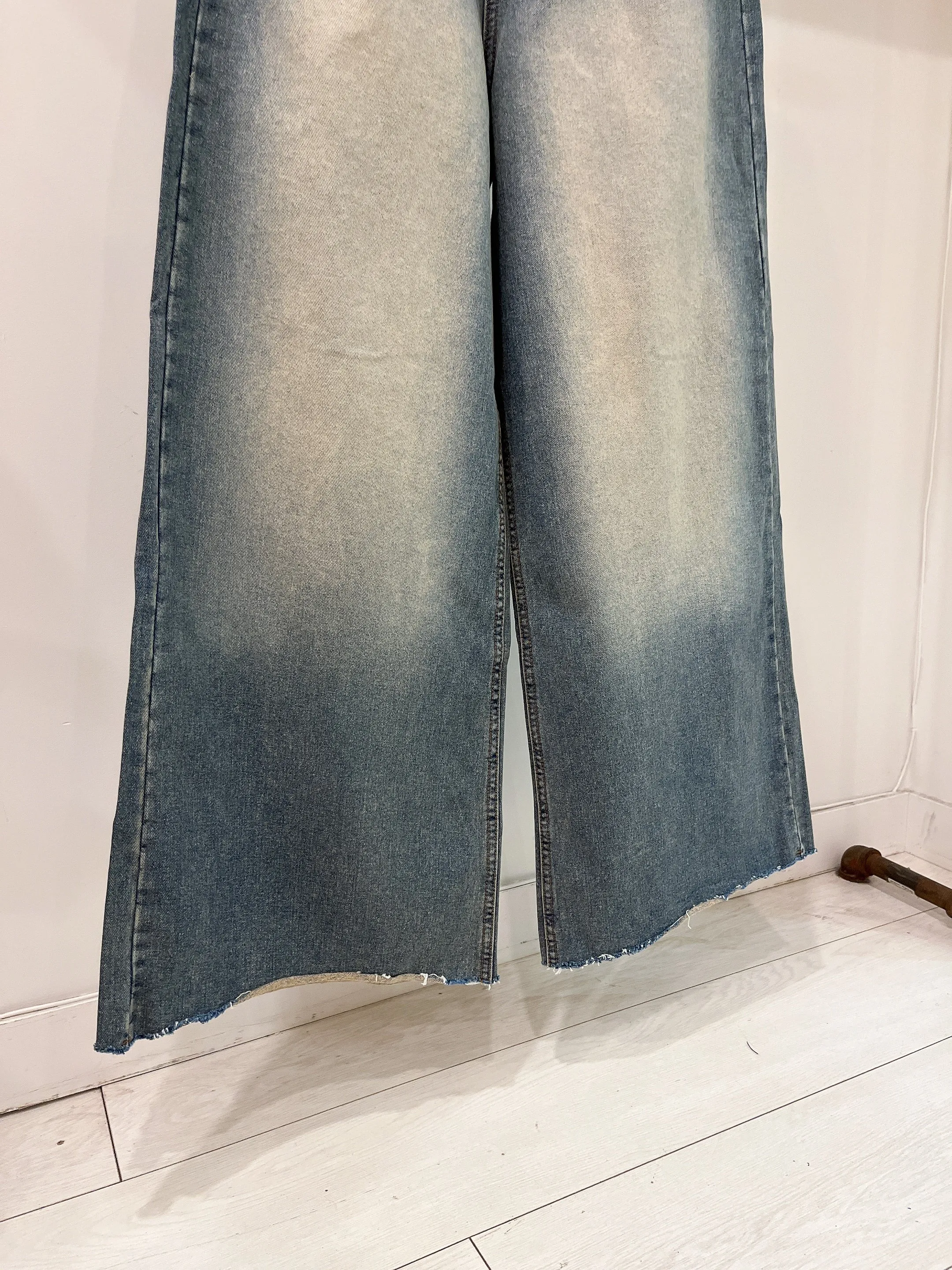 SLICK Acid washed flare jeans