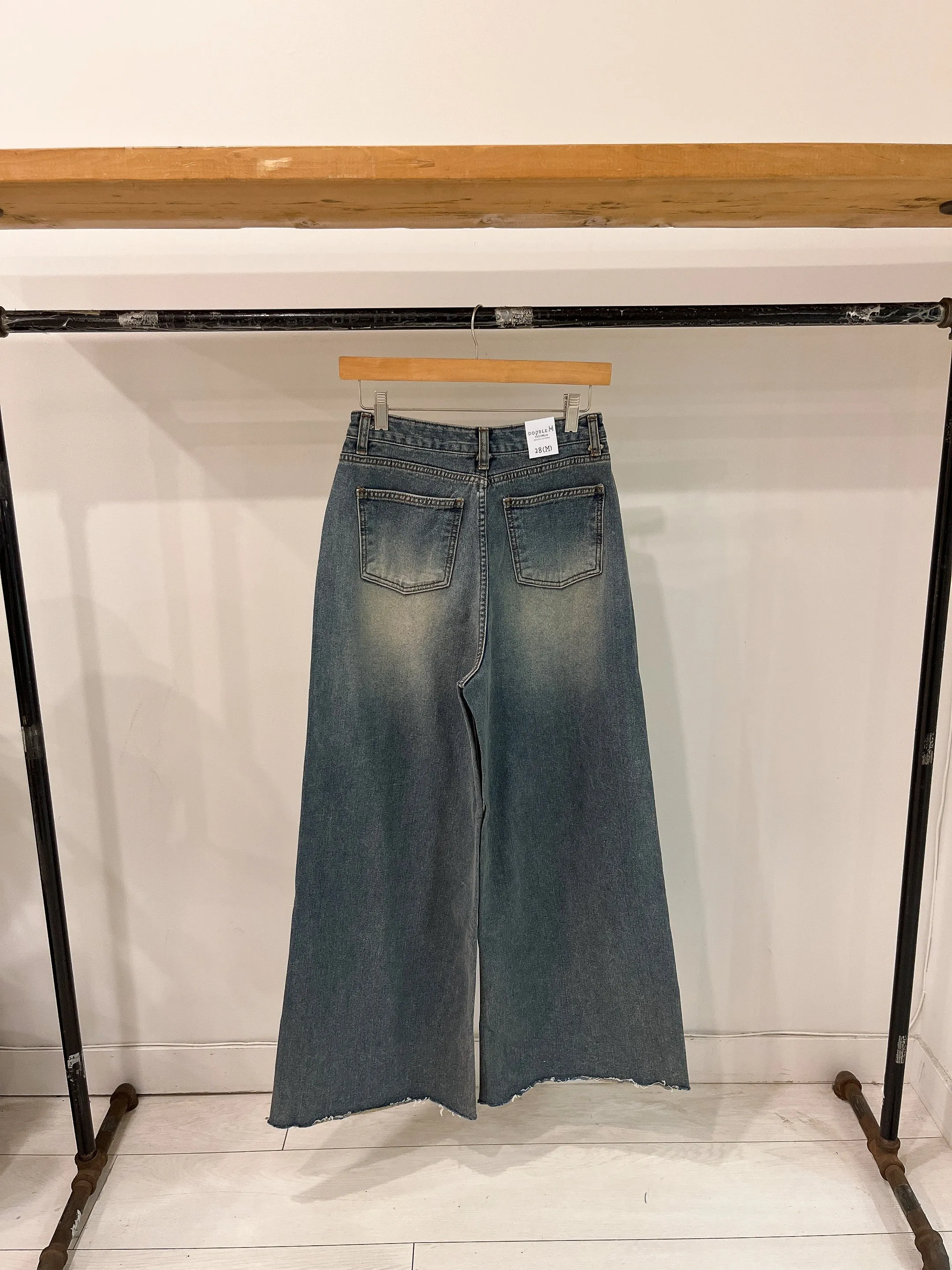 SLICK Acid washed flare jeans