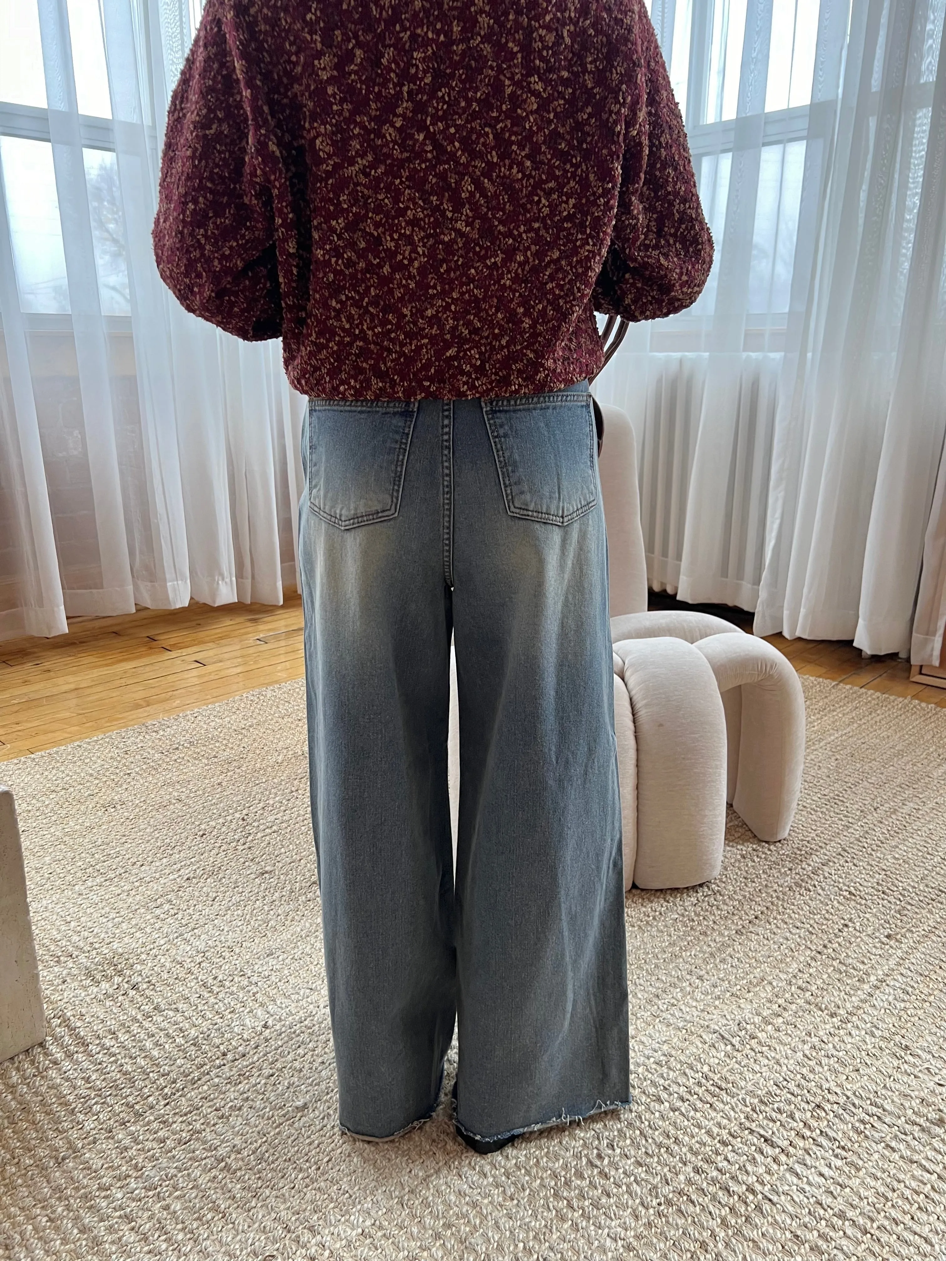 SLICK Acid washed flare jeans