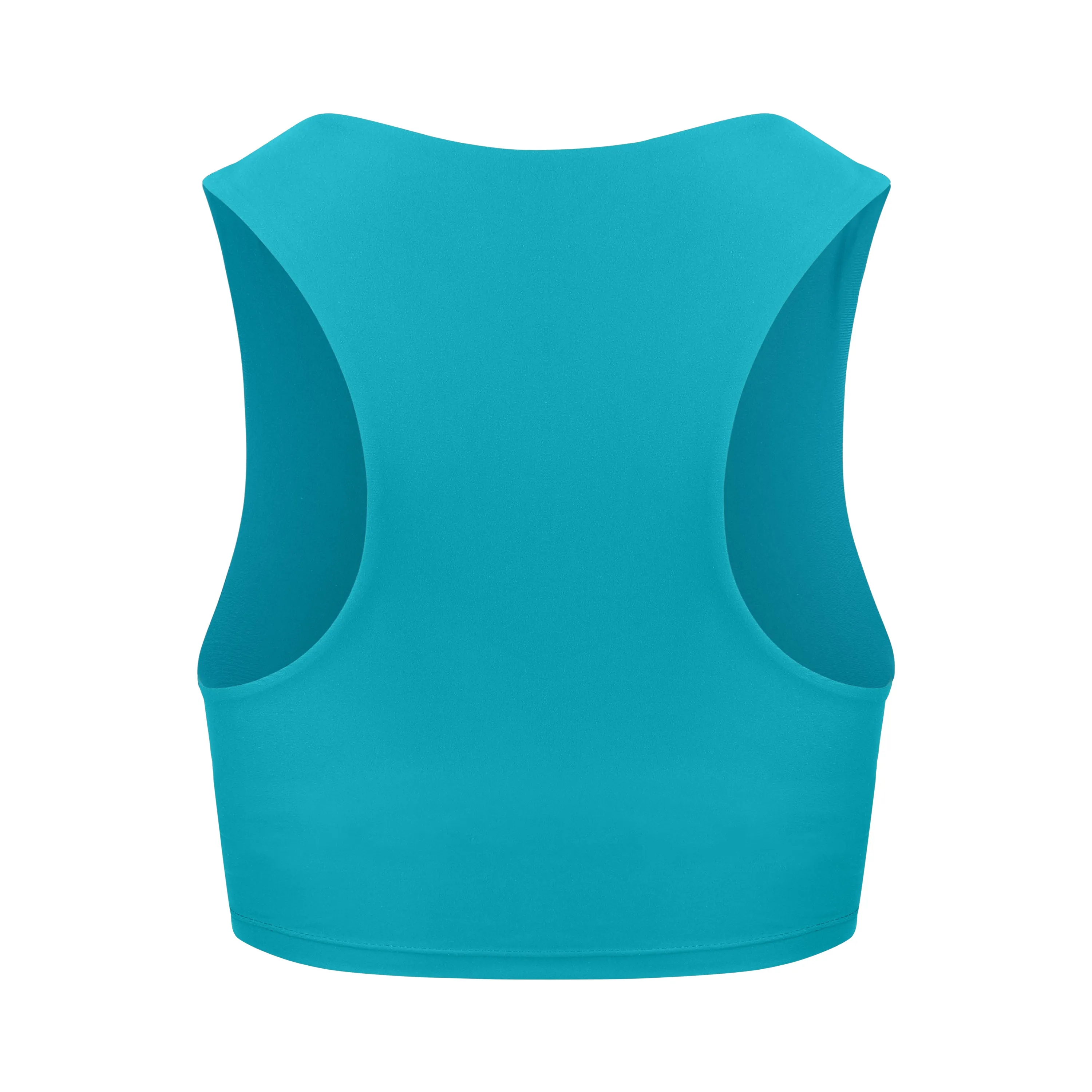 Tula High Neck Racer Back Crop Top | Recycled Nylon | Cerulean