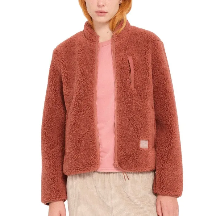VOLCOM WUZER FUZZAR SHERPA VEST - CHESTNUT BROWN
