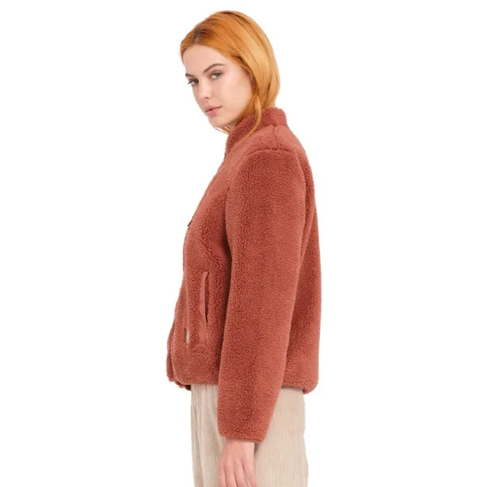 VOLCOM WUZER FUZZAR SHERPA VEST - CHESTNUT BROWN