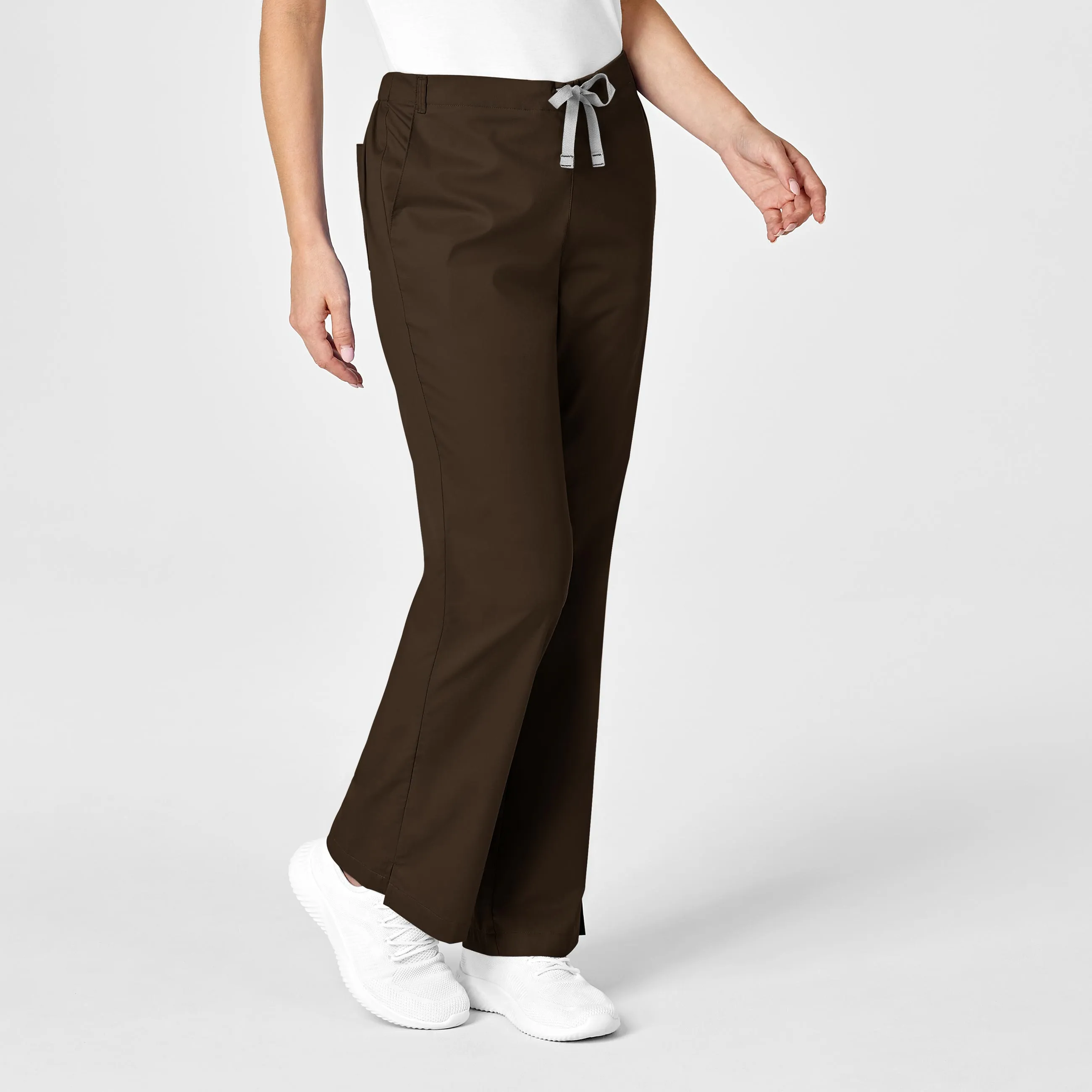 WonderWORK Women's Flare Leg Scrub Pant - Chocolate