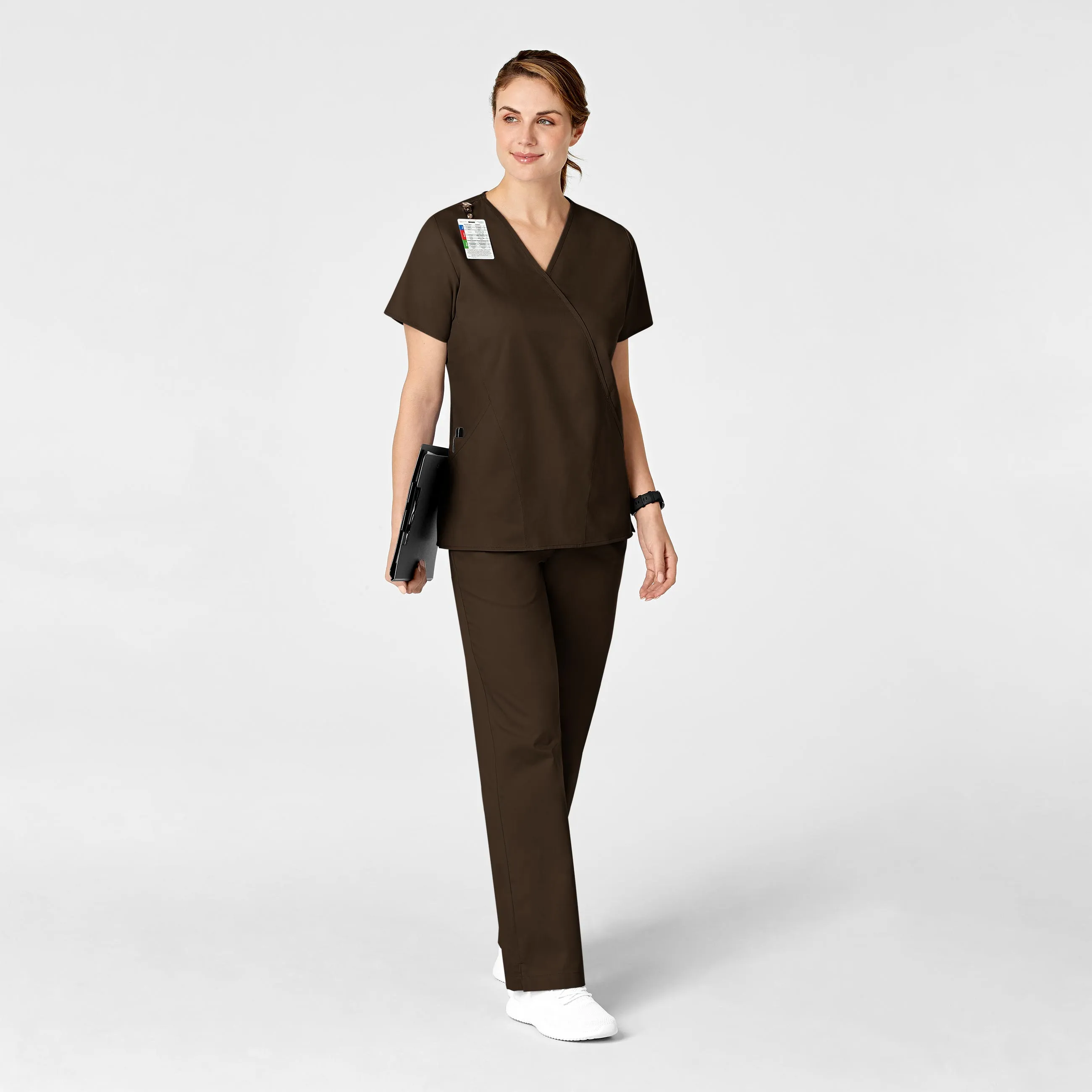WonderWORK Women's Flare Leg Scrub Pant - Chocolate