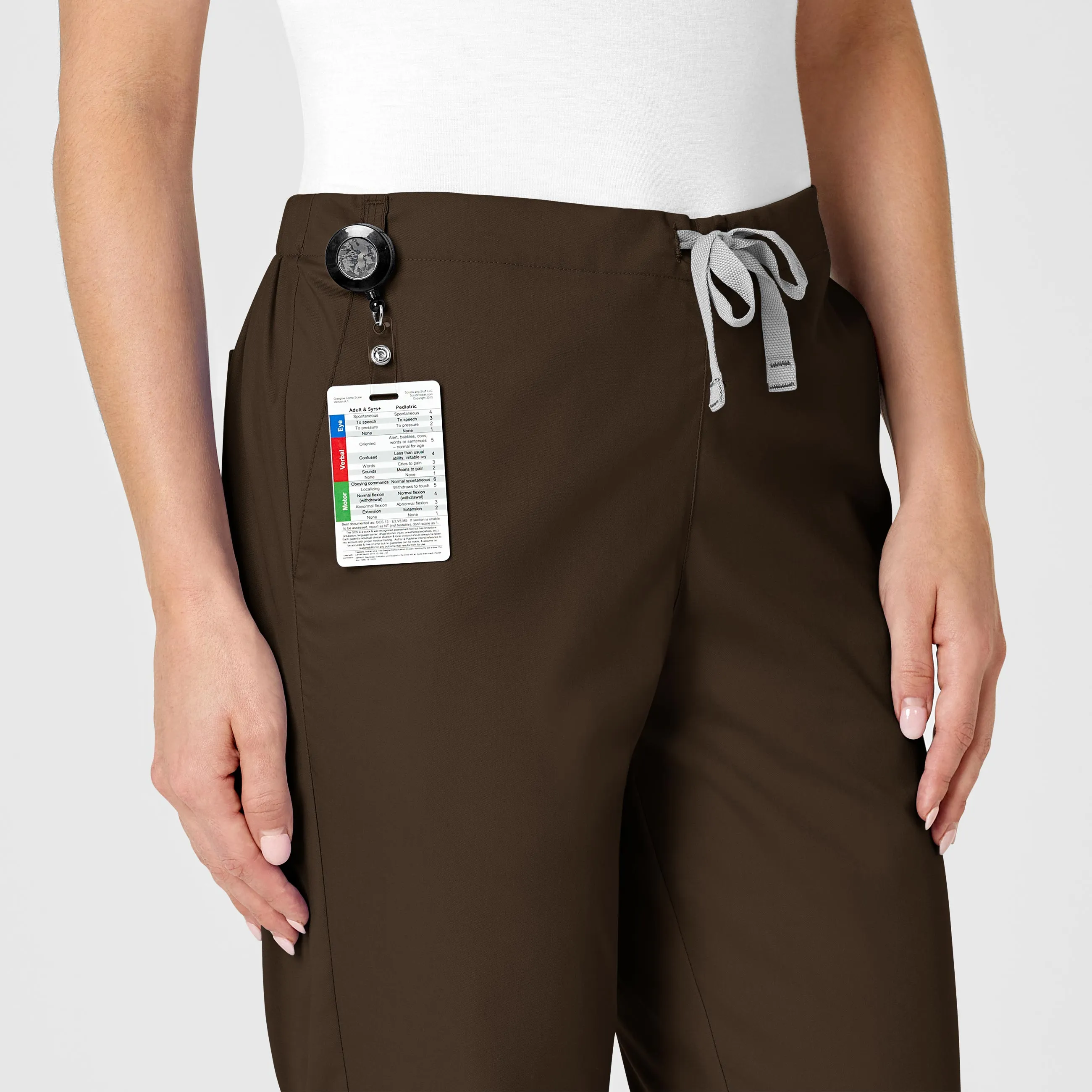 WonderWORK Women's Flare Leg Scrub Pant - Chocolate